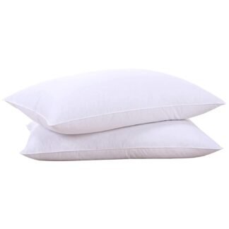 puredown® Cooling Goose Feather Down Pillow, Set of 1, Standard Size Bed Pillow Insert with Soft Cooling Pillowcase for Cool Sleep