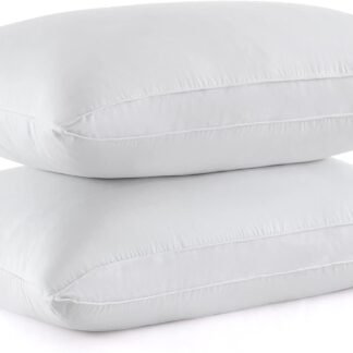 puredown® Cooling Goose Feather Down Pillow, Set of 1, Standard Size Bed Pillow Insert with Soft Cooling Pillowcase for Cool Sleep