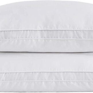 puredown® Goose Feather Down Pillows, Soft Gusseted Bed Pillows for Sleeping with 100% Cotton Shell, Set of 2, King Size