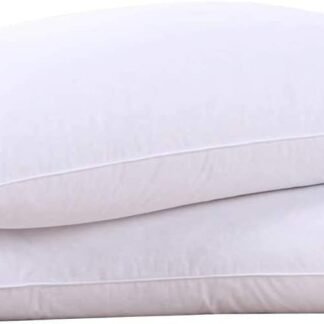 puredown® Goose Feathers and Down White Pillows with 100% Soft Cotton Cover, Bed Sleeping Hotel Collection Pillows Set of 2 King Size