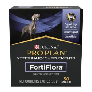 Purina Pro Plan Veterinary Supplements FortiFlora Canine Probiotics for Dogs, Helps Digestive Gut Health and Diarrhea - 30 ct. Box