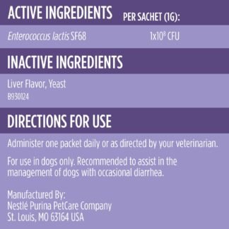 Purina Pro Plan Veterinary Supplements FortiFlora Canine Probiotics for Dogs, Helps Digestive Gut Health and Diarrhea - 30 ct. Box