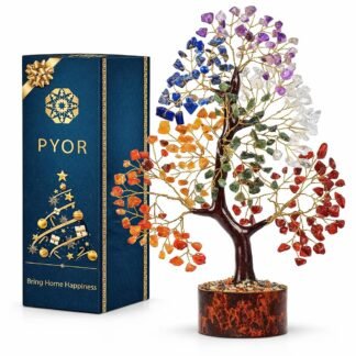 PYOR 7 Chakra Tree of Life Crystal Tree - Seven Chakra Healing Crystals & Stones for Chakra Balancing | Meditation | Reiki | Yoga Decor | Spiritual Gift | Gift for Woman
