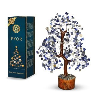 PYOR Lapis Lazuli, Crystal Tree, Stones and Crystals, Reiki Gifts, Positive Energy Crystals, Blue Office Decor, House Warming Gifts, Lapis Lazuli Crystal Stone Tree, Feng Shui,...