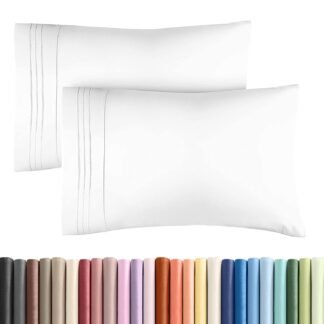 Queen Pillow Cases Set of 2 - Ultra Soft Hotel Quality Pillowcase Covers - Comfy, Cozy & Wrinkle Free - Shrinkage, Stain and Fade Resistant - Machine Washable Pillow Protectors...