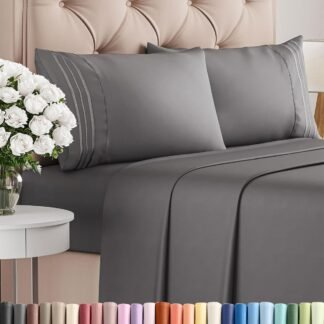 Queen Size 4 Piece Sheet Set - Comfy Breathable & Cooling Bed Sheets Set - Hotel Luxury Bedding for Women, Men, Kids, Teens, Boys & Girls - Deep Pockets, Soft and Wrinkle Free -...