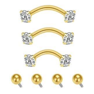 QWALIT Rook Piercing Jewelry Rook Earrings Internally Threaded Eyebrow Piercing Jewelry Eyebrow Rings Eyebrow Piercing Surgical Steel 16g Vertical Labret Lip Jewelry