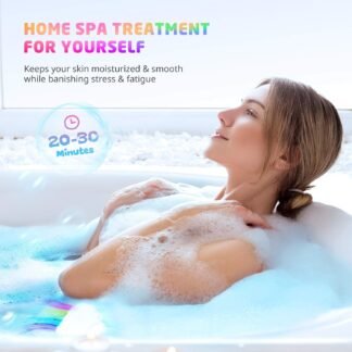 Rainbow Bath Bombs for Kids, 4 XL Kid Bath Bombs with Surprise Colors Inside, Organic Bathbombs for Women, Stocking Stuffers for Kids Christmas Gifts for Girls Boys