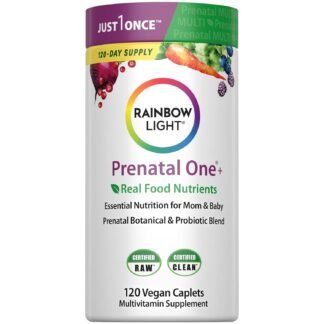 Rainbow Light High-Potency Prenatal One Multivitamin, Prenatal Health Multivitamin Supports Mom's Health and Baby's Development, With Vitamin C, Vegan, 120 Count