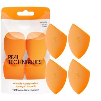 Real Techniques Miracle Complexion Beauty Sponge Makeup Blender, Set of 4