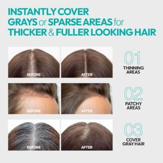 Red by Kiss Quick Cover Hair Concealer, Temporary Root Touch-Up, Broad Mass Gray Coverage, Lightweight & Waterproof, Biotin Infused (Black)