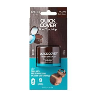 Red by Kiss Quick Cover Hair Concealer, Temporary Root Touch-Up, Precision Gray Coverage, Lightweight & Waterproof, Biotin Infused (Dark Brown)
