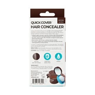 Red by Kiss Quick Cover Hair Concealer, Temporary Root Touch-Up, Precision Gray Coverage, Lightweight & Waterproof, Biotin Infused (Dark Brown)