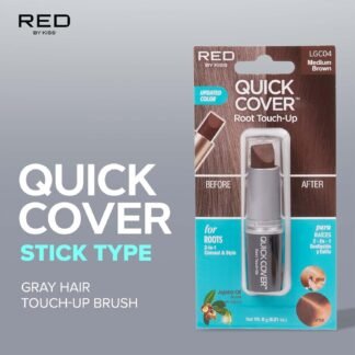 RED by Kiss Quick Cover Root Touch Up Stick, Water-Resistant Temporary Gray Hair Concealer with Brush for Roots and Beard, Long-Lasting Coverage, Easy Application (1 Pack,...