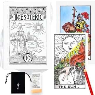 renee atmos Tarot Cards - DIY Coloring Tarot Cards Set with Holder & Carry Bag Classic Rider Waite Tarot Deck Set Design 300GSM Paper Perfect Gifts for Tarot Lovers - Tarot Deck