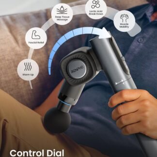 RENPHO Massage Gun with Adjustable Angles and Extension Handle, Valentine's Day Gifts, Handheld Percussion Muscle Massager Deep Tissue with Portable Carry Case for Men Women,...