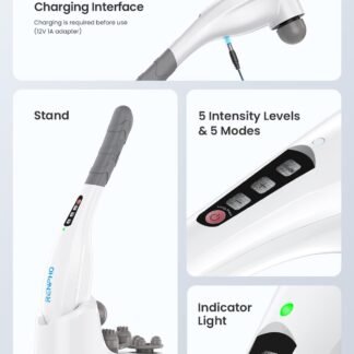 RENPHO Rechargeable Handheld Back Massager, Cordless Electric Neck Massage Tool for Shoulder, Foot, Leg, Calf, Christmas Birthday Gifts for Women and Men