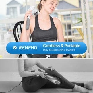 RENPHO Rechargeable Handheld Back Massager, Cordless Electric Neck Massage Tool for Shoulder, Foot, Leg, Calf, Christmas Birthday Gifts for Women and Men