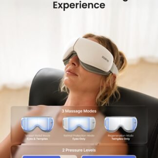 RENPHO Ultra-Quiet Eye Massager with Heat, Valentine's Day Birthday New Year Gifts, Lightweight Heated Eye Mask for Migraines, Face Massager for Dry Eyes Relax Reduce Strain...