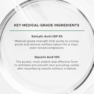 Replenix Gly-Sal Clarifying Acne Pads, 60 Count, Medical-Grade 10% Glycolic Acid & 2% Salicylic Acid Exfoliating Pads for Acne-Prone Skin, Help Clear Blemishes & Refine Pores,...