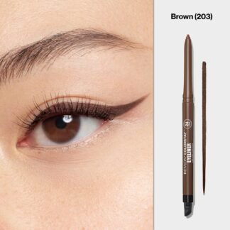 Revlon ColorStay Pencil Waterproof Eyeliner, Smudge-Proof, Eye Makeup with Built-In Sharpener, 203 Brown, 0.01 oz