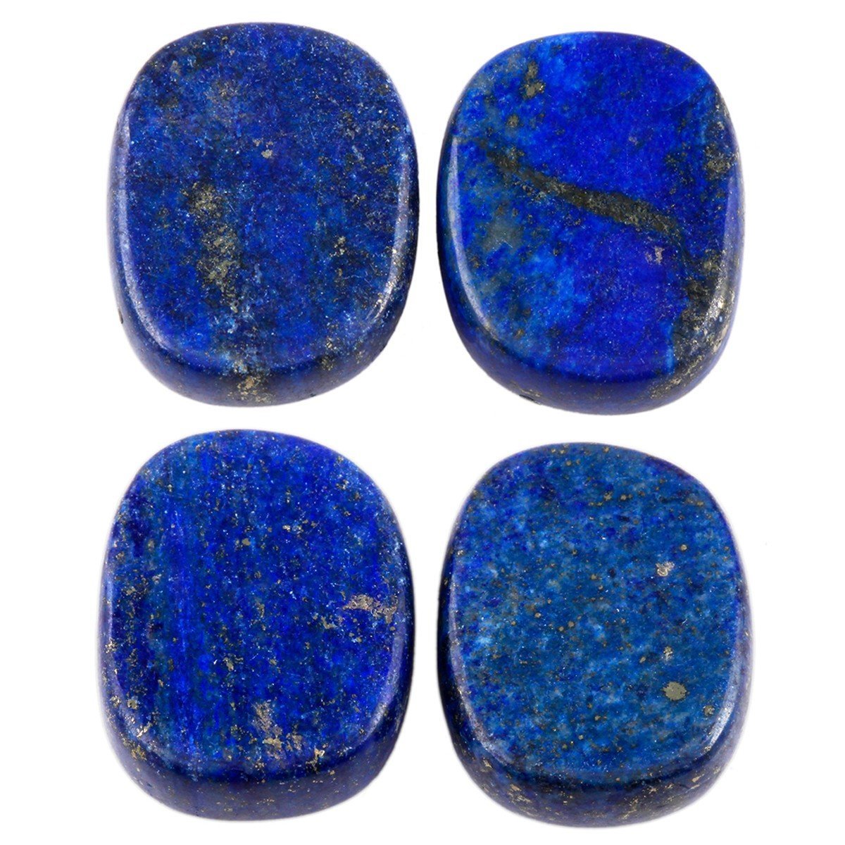 rockcloud Healing Crystal Lapis Lazuli 4pcs Engraved Chakra Stones Palm Stone Reiki Balancing - lunas-mystic-emporium.com rockcloud Healing Crystal Lapis Lazuli 4pcs Engraved Chakra Stones Palm Stone Reiki Balancing