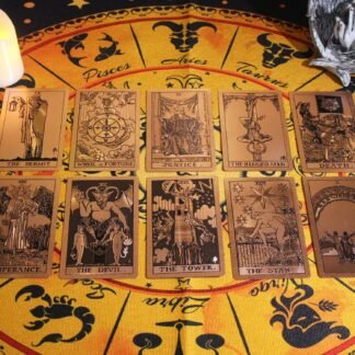 Rose Gold Tarot Cards, Deluxe PET Water Resistant Wrinkle Resistant 78 Gold Foil Classic Tarot Decks Future Telling Game with Guide Book for Beginners and Professionals,Pink