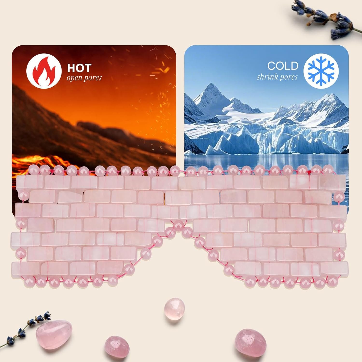 Rose Quartz Eye Mask Natural Jade Mask for Facials Hot or Cold Therapy for Anti-Aging Puffiness Dark Circles Cooling for Migraines Warmth for Sinus Relief - lunas-mystic-emporium.com Rose Quartz Eye Mask, Natural Jade Mask for Facials, Hot or Cold Therapy for Anti-Aging, Puffiness & Dark Circles, Cooling for Migraines, Warmth for Sinus Relief