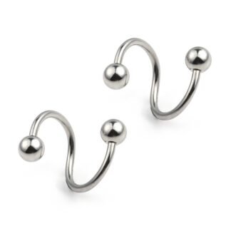 Ruifan 16G Stainless Steel Twist Ear Plug Earring Spiral Helix Stud Lip Ring Body Piercing Jewelry 8mm 10mm