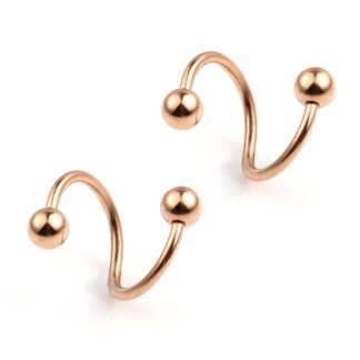 Ruifan 16G Stainless Steel Twist Ear Plug Earring Spiral Helix Stud Lip Ring Body Piercing Jewelry 8mm 10mm