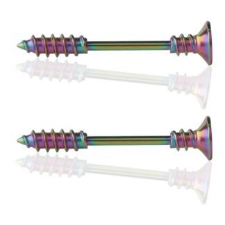 Ruifan 316L Stainless Steel Screw Bar Nipple Barbell Ring Body Piercing 14G