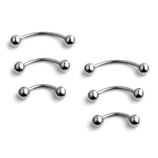 Ruifan 3prs(6pcs) Surgical Steel Tiny Curved Eyebrow Ear Navel Belly Lip Ring Barbell Piercing Jewelry 20g 6mm/8mm/10mm