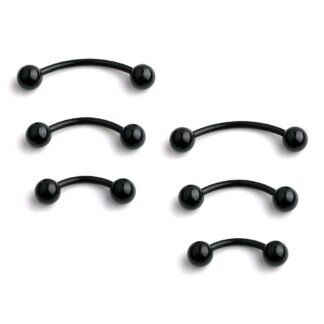 Ruifan 3prs(6pcs) Surgical Steel Tiny Curved Eyebrow Ear Navel Belly Lip Ring Barbell Piercing Jewelry 20g 6mm/8mm/10mm
