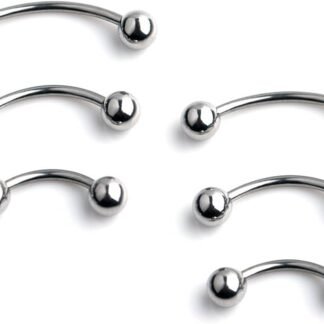 Ruifan 3prs(6pcs) Surgical Steel Tiny Curved Eyebrow Ear Navel Belly Lip Ring Barbell Piercing Jewelry 20g 6mm/8mm/10mm