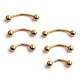 Ruifan 3prs(6pcs) Surgical Steel Tiny Curved Eyebrow Ear Navel Belly Lip Ring Barbell Piercing Jewelry 20g 6mm/8mm/10mm