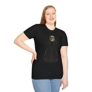 Sacred Moon Ritual T-Shirt with Occult Circle and Candlelight Art - lunas-mystic-emporium.com Sacred Moon Ritual T-Shirt with Occult Circle and Candlelight Art