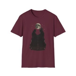 Sacred Moon Ritual T-Shirt with Occult Circle and Candlelight Art