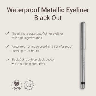 Sandstone Scandinavia Hypoallergenic Waterproof Eyeliner - Fragrance Free Metallic Black Eye liner - Vegan and Cruelty Free Eye Pencil - Eyeliner Pencil for Sensitive Eyes (Black)