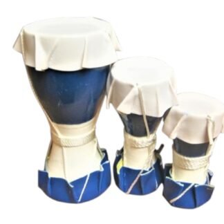 Santeria Mini Drums Set, Decorative Ritual Tool, Set of 3 Drums in Varying Sizes (Shango (Red and White))