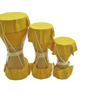 Santeria Mini Drums Set, Decorative Ritual Tool, Set of 3 Drums in Varying Sizes (Shango (Red and White))