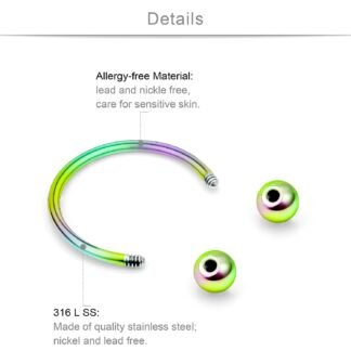 SCERRING 10PCS 20G Stainless Steel Horseshoe Septum Ring Nose Rings Hoop Helix Daith Cartilage Tragus Earrings Eyebrow Body Piercing Jewelry 6-14mm