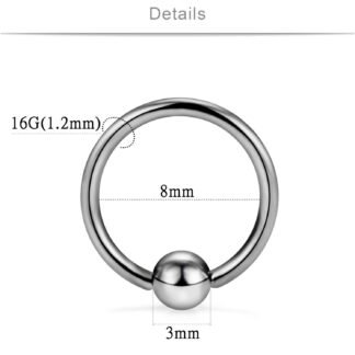 SCERRING 2-8PCS 16G G23 Titanium Captive Bead Ring Nose Rings Hoop Helix Daith Cartilage Tragus Earrings Nipple Eyebrow Body Piercing 8mm 10mm 12mm 14mm 16mm