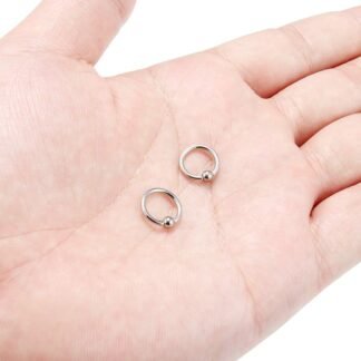 SCERRING 2-8PCS 16G G23 Titanium Captive Bead Ring Nose Rings Hoop Helix Daith Cartilage Tragus Earrings Nipple Eyebrow Body Piercing 8mm 10mm 12mm 14mm 16mm