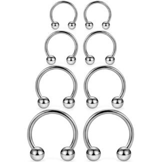 SCERRING 2-8PCS 16G G23 Titanium Horseshoe Septum Ring Nose Rings Hoop Helix Daith Cartilage Tragus Earrings Nipple Eyebrow Body Piercing Jewelry 8mm 10mm 12mm 14mm