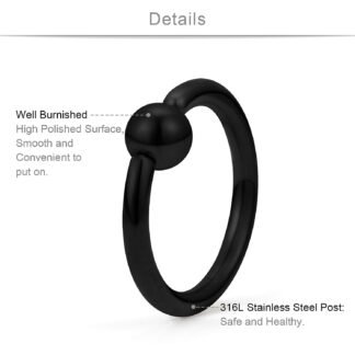 SCERRING 4 Pairs 20G 16G 14G 12G Stainless Steel Captive Bead Ring Nose Hoop Rings Eyebrow Lip Ear Tragus Cartilage Daith Septum Nipple Belly PA Retainer Piercing Jewelry 10-16mm