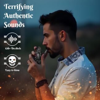 Screaming Aztec Death Whistle - Loudest Authentic Human Sounding Screams 126+ Decibels Loud, Designed in Bronze by Ceramic,Collectible, Horror gift, Self defense.