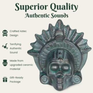 Screaming Aztec Death Whistle - Loudest Authentic Human Sounding Screams 126+ Decibels Loud, Designed in Bronze by Ceramic,Collectible, Horror gift, Self defense.