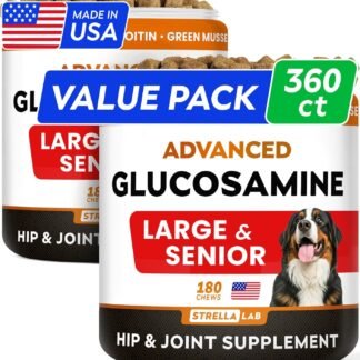Senior Advanced Glucosamine Chondroitin Joint Supplement for Dogs - Hip & Joint Pain Relief Pills - Large & Small Breed - Hip Joint Chews Canine Joint Health - Chews Older Dogs...