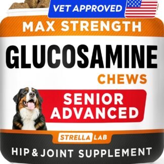 Senior Advanced Glucosamine Chondroitin Joint Supplement for Dogs - Hip & Joint Pain Relief Pills - Large & Small Breed - Hip Joint Chews Canine Joint Health - Chews Older Dogs...