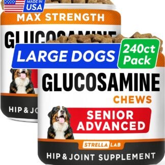 Senior Advanced Glucosamine Chondroitin Joint Supplement for Dogs - Hip & Joint Pain Relief Pills - Large & Small Breed - Hip Joint Chews Canine Joint Health - Chews Older Dogs...